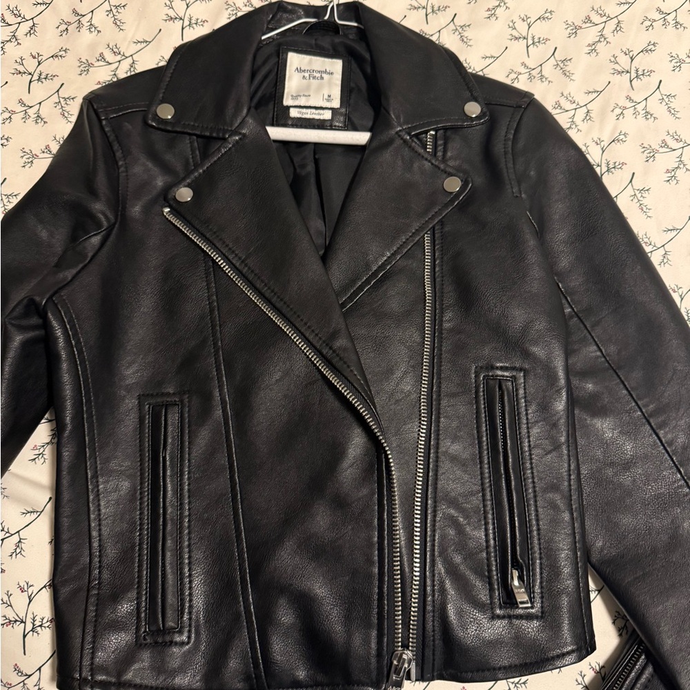 Abercrombie & Fitch Black Faux Leather Moto Jacket